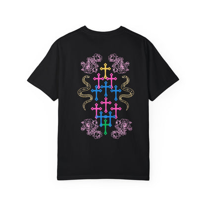 'MULTI-COLOR CROSSES' - TEE